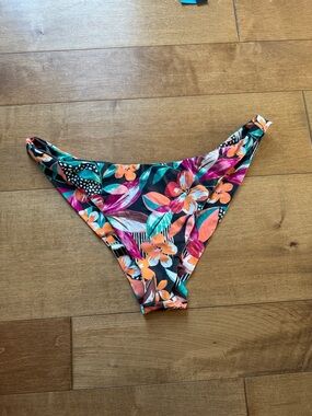 GAP Tropical Floral Bikini Bottom in Black, Orange & Teal